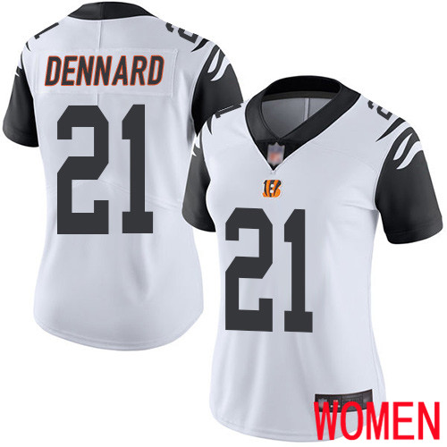 Cincinnati Bengals Limited White Women Darqueze Dennard Jersey NFL Footballl #21 Rush Vapor Untouchable->women nfl jersey->Women Jersey